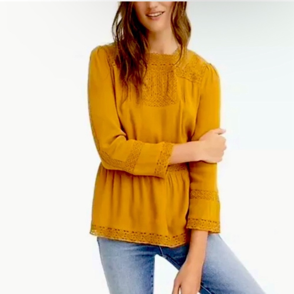 J. Crew Point Sur Lacey Top Marled
Mushroom K2664 3/4 Sleeve